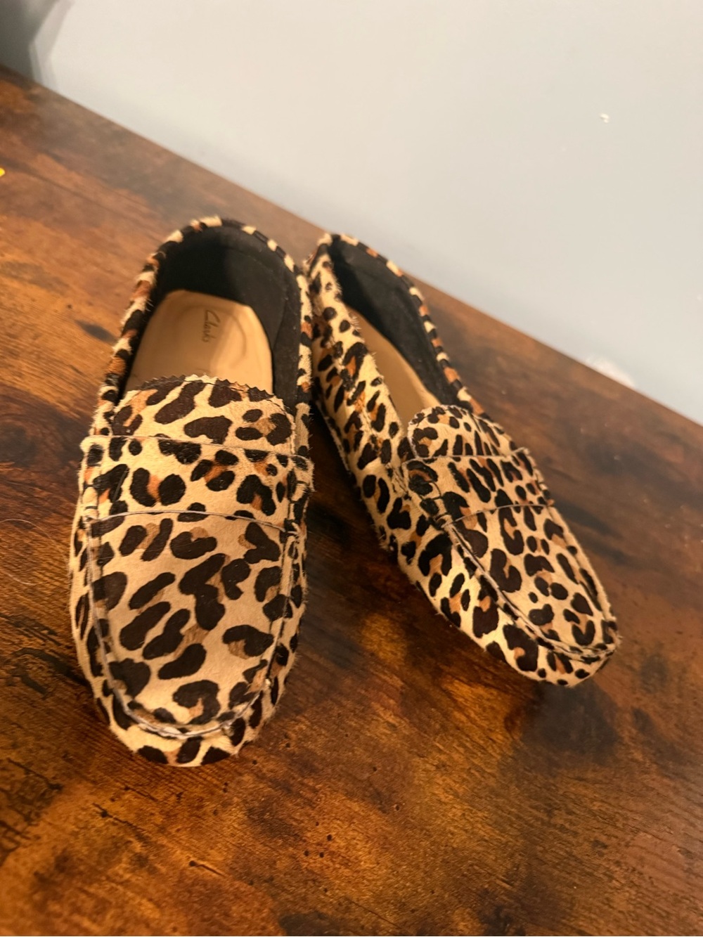 Clarks Women’s Leopard Print Loafers - Tan and Black